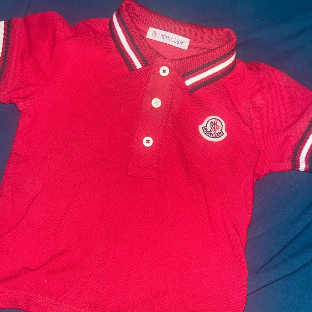 Moncler Kids Red Polo Shirt